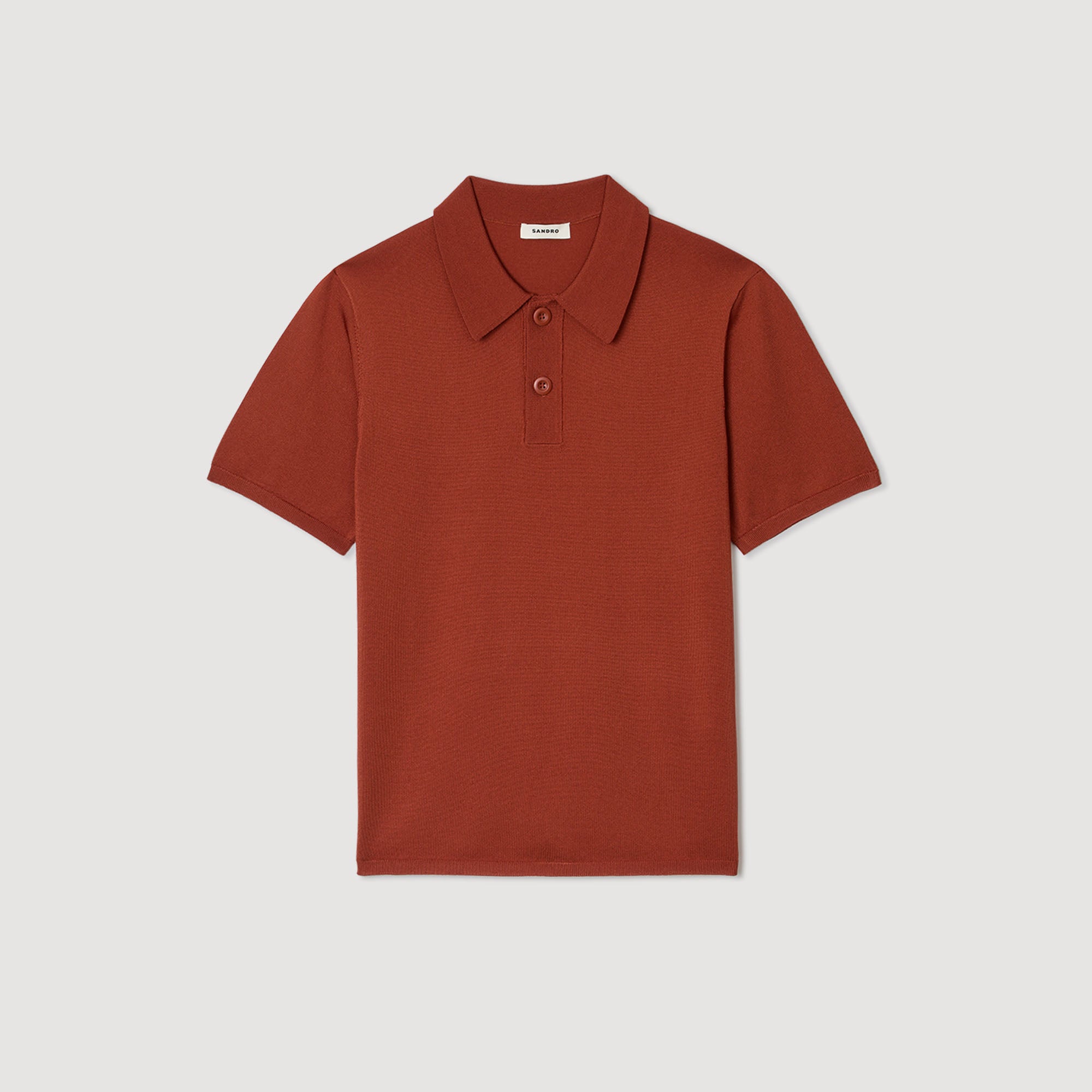 Pablo Short-Sleeve Knitted Polo Shirt Blood Orange