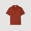 Pablo Short-Sleeve Knitted Polo Shirt Blood Orange