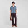 Knit Shirt Short-Sleeved Shirt Dark Chambray