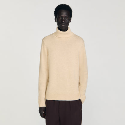 Yak Wool And Cashmere Turtleneck Jumper Beige