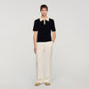Polo Simone Two-Tone Polo Shirt Black
