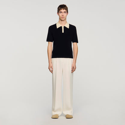 Polo Simone Two-Tone Polo Shirt Black