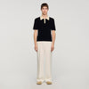 Polo Simone Two-Tone Polo Shirt Black
