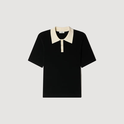 Polo Simone Two-Tone Polo Shirt Black