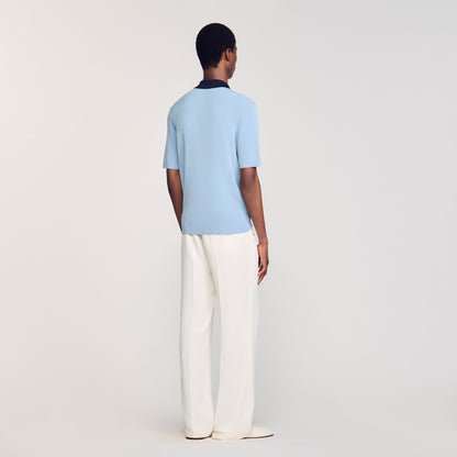  Polo Simone Two-Tone Polo Shirt Chambray.