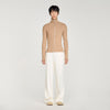 Ribbed Cardigan Zip Cardigan With Standing Collar Beige