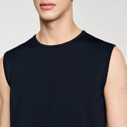 Fine Knit Vest Top Black