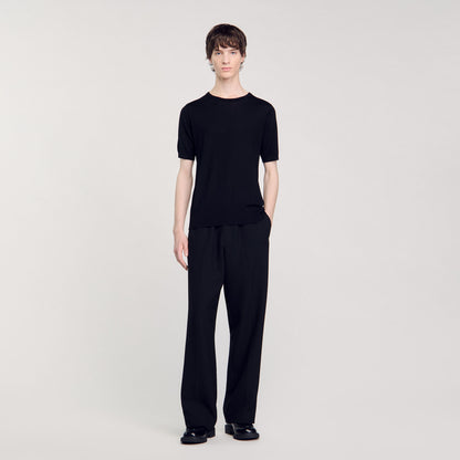 Flowing Knit T-shirt Black