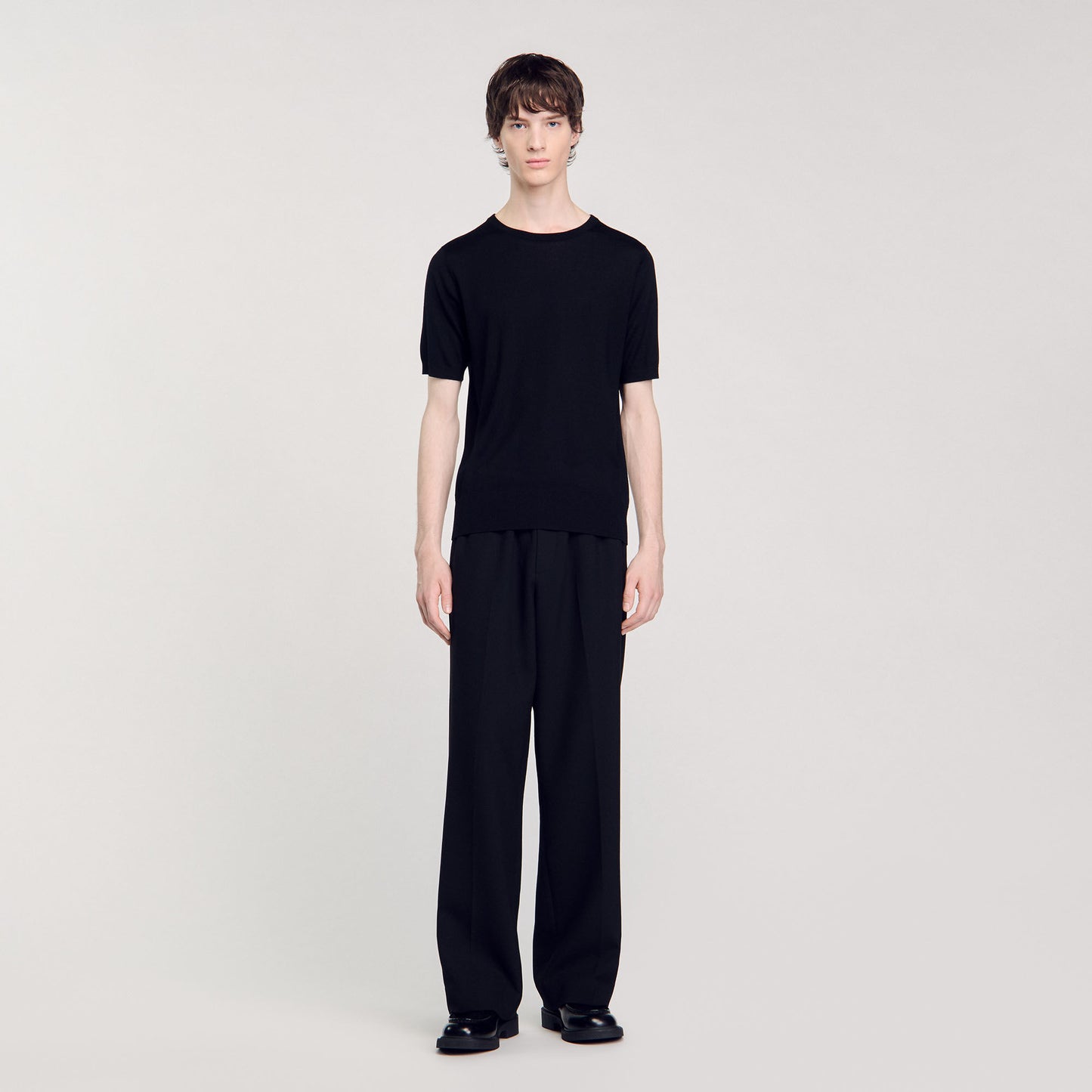 Flowing Knit T-shirt Black
