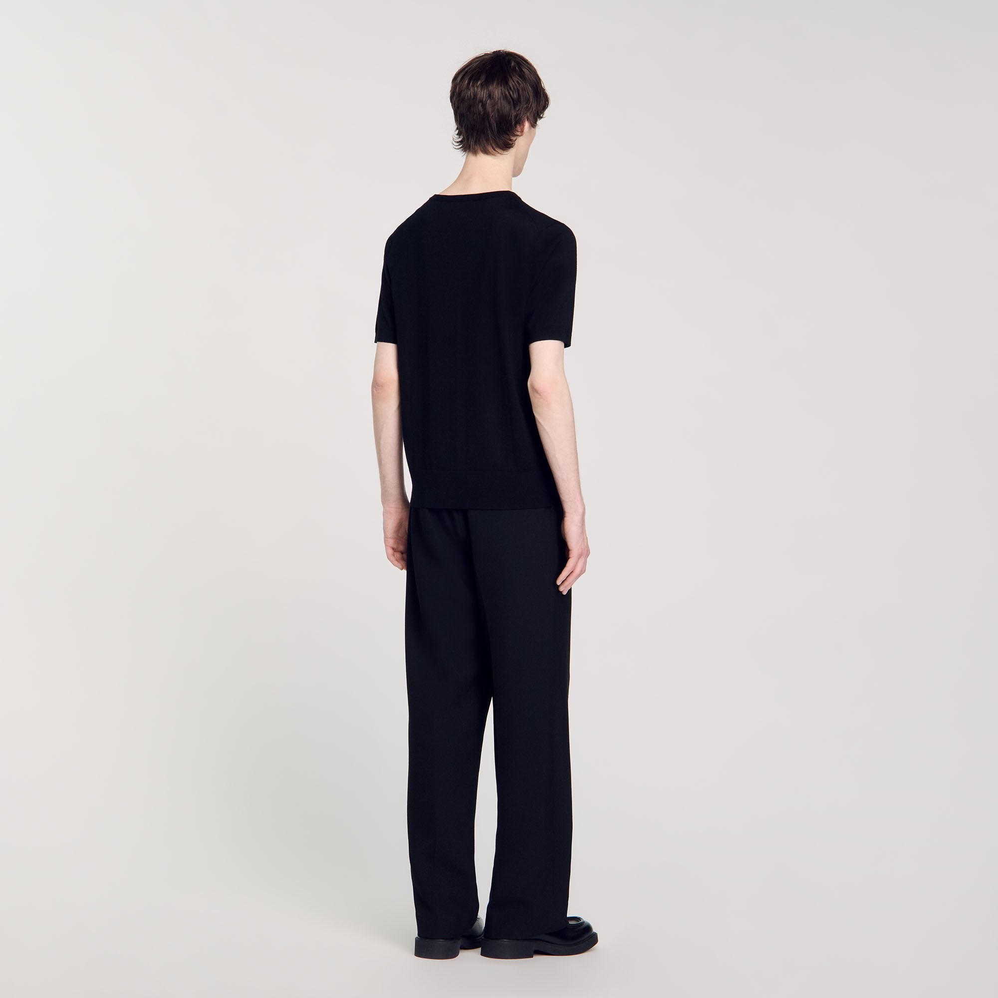 Flowing Knit T-shirt Black