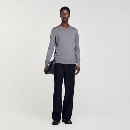 Fine Knit Jumper Mocked Grey