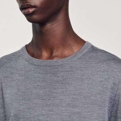 Fine Knit Jumper Mocked Grey