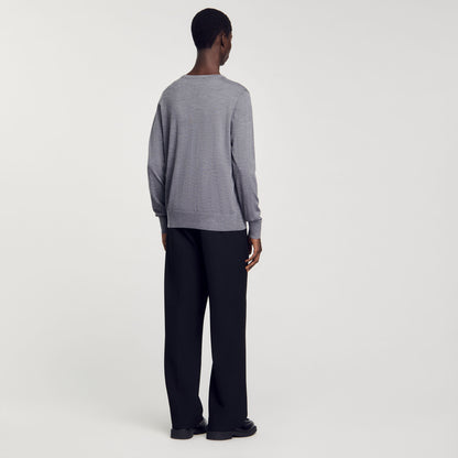Fine Knit Jumper Mocked Grey
