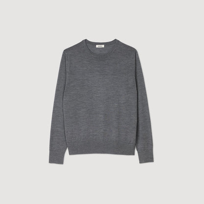 Fine Knit Jumper Mocked Grey