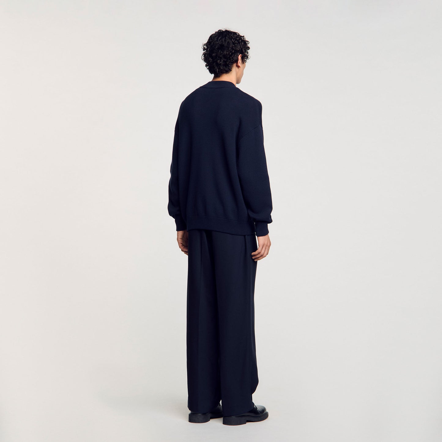 Navy Blue Knit Jacket