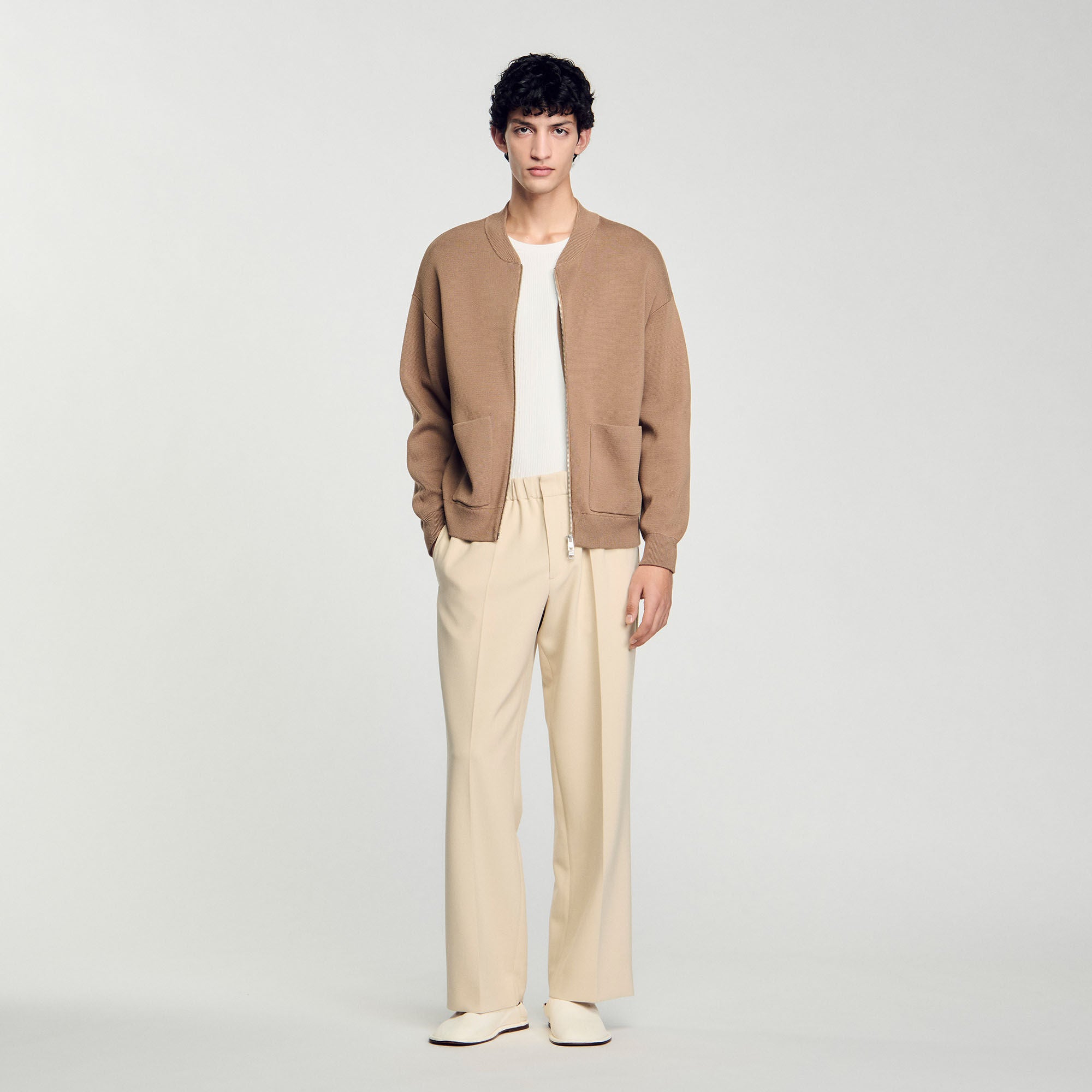 Dark Sand Knit Jacket