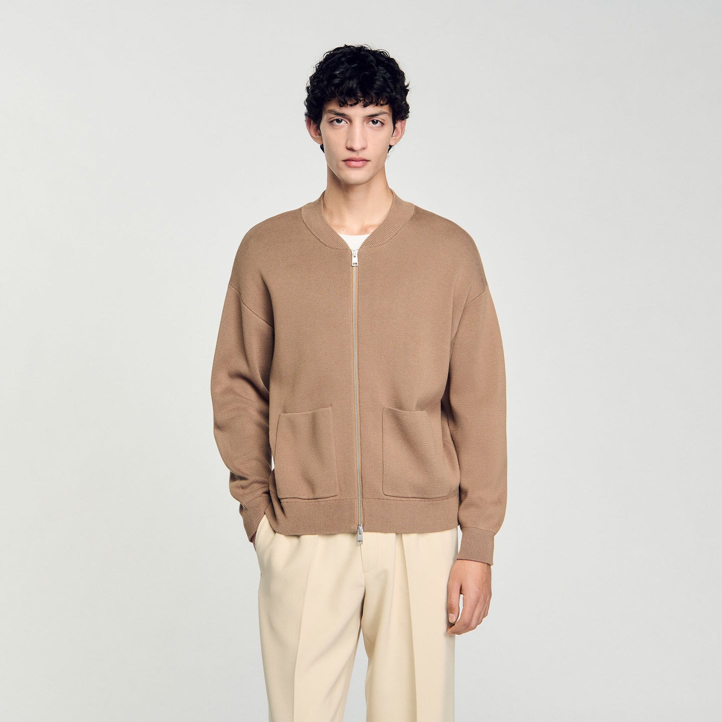 Dark Sand Knit Jacket