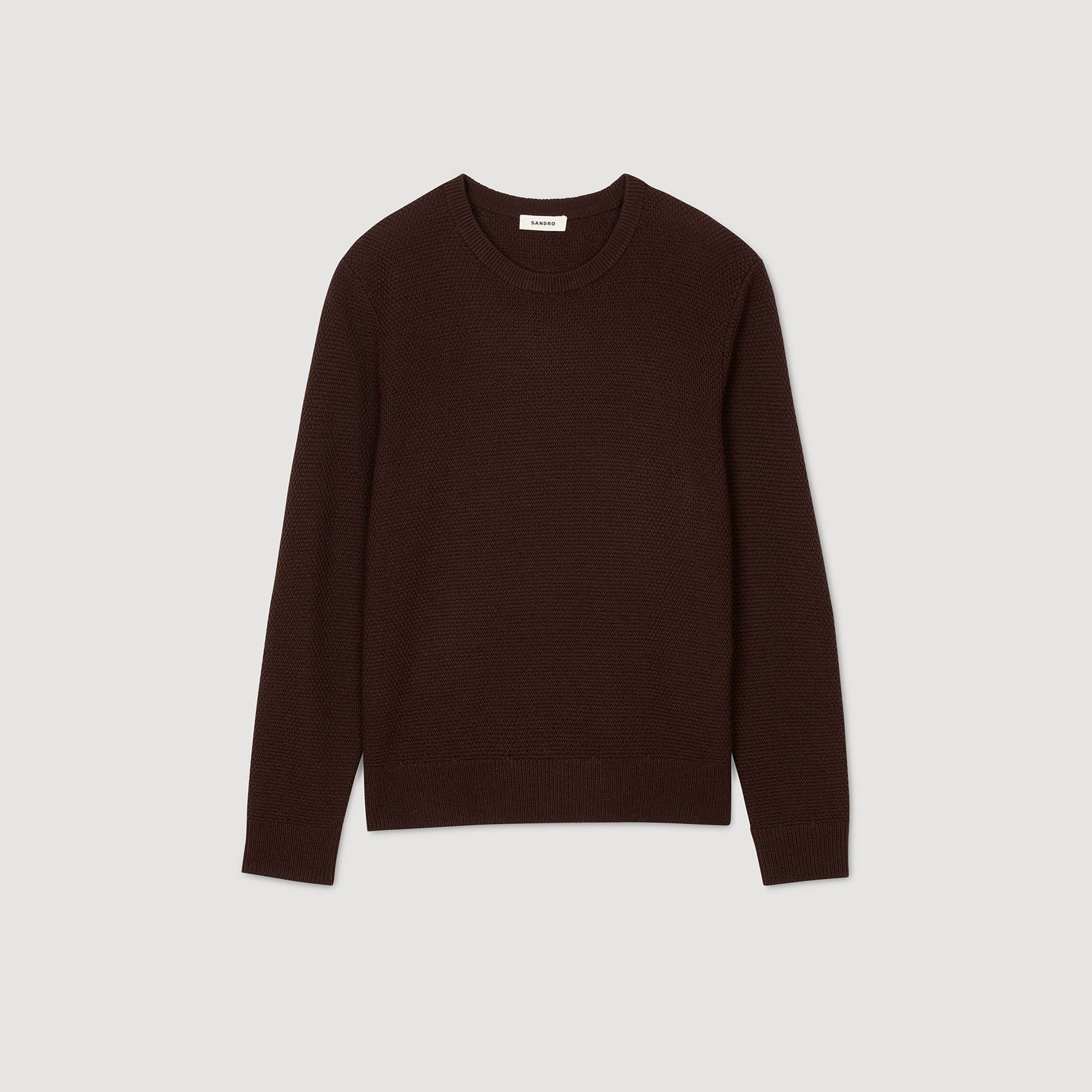 Rice Cotton Textured Knit Jumper Chocolate