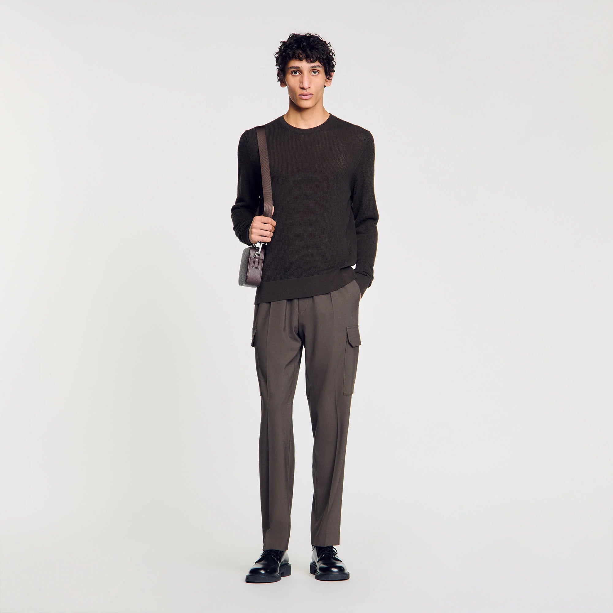 Textured Knit Jumper Dark Kaki