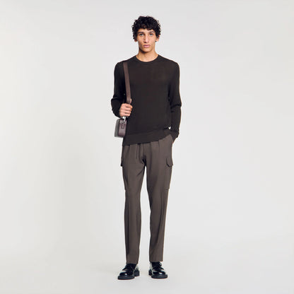 Textured Knit Jumper Dark Kaki