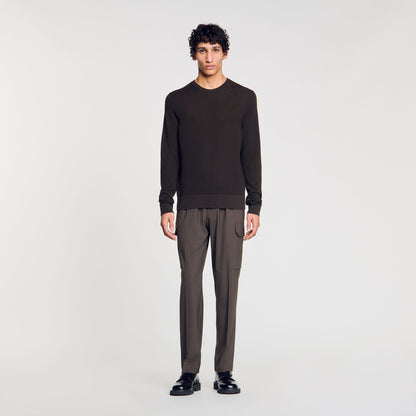 Textured Knit Jumper Dark Kaki