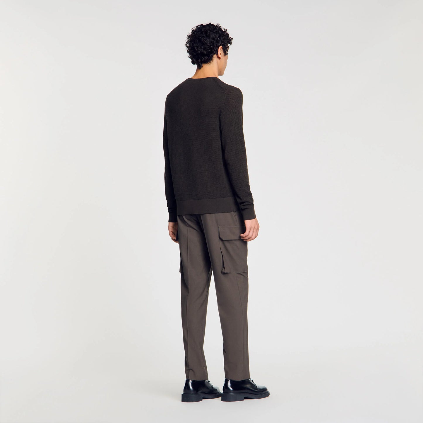 Textured Knit Jumper Dark Kaki