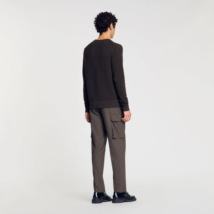 Textured Knit Jumper Dark Kaki