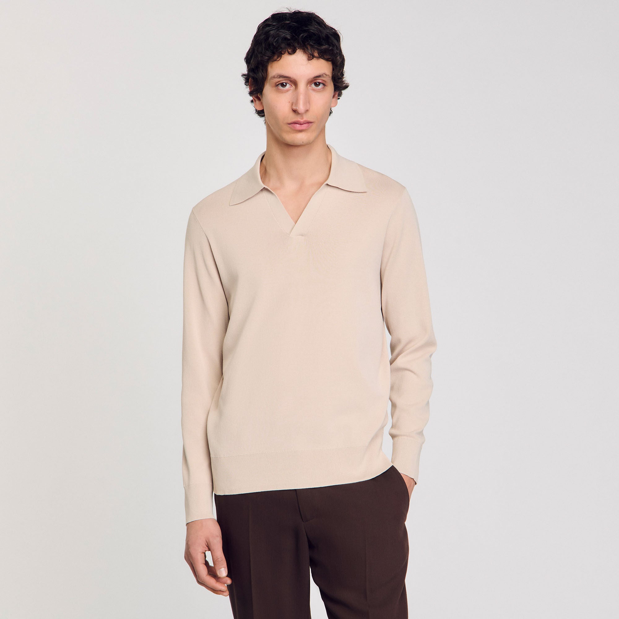 Polo Fabrizio V Knit Polo Shirt Oats