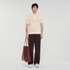 Crochet Polo Cotton Polo Shirt With Polo Collar Butter Cream