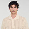 Crochet Polo Cotton Polo Shirt With Polo Collar Butter Cream