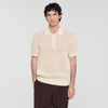 Crochet Polo Cotton Polo Shirt With Polo Collar Butter Cream