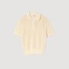 Crochet Polo Cotton Polo Shirt With Polo Collar Butter Cream