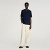Cotton Knit Tee Fine Knit T-Shirt Navy Blue