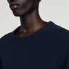 Cotton Knit Tee Fine Knit T-Shirt Navy Blue