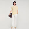 Cotton Knit Tee Fine Knit T-Shirt Butter Cream