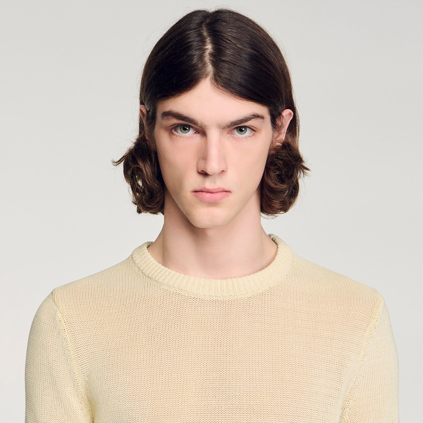 Cotton Knit Tee Fine Knit T-Shirt Butter Cream
