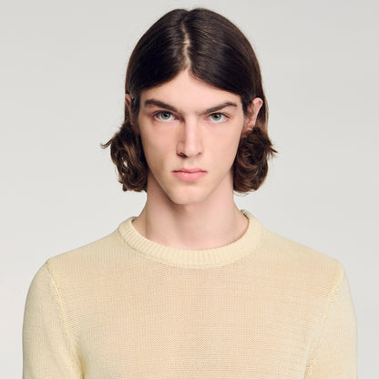Cotton Knit Tee Fine Knit T-Shirt Butter Cream