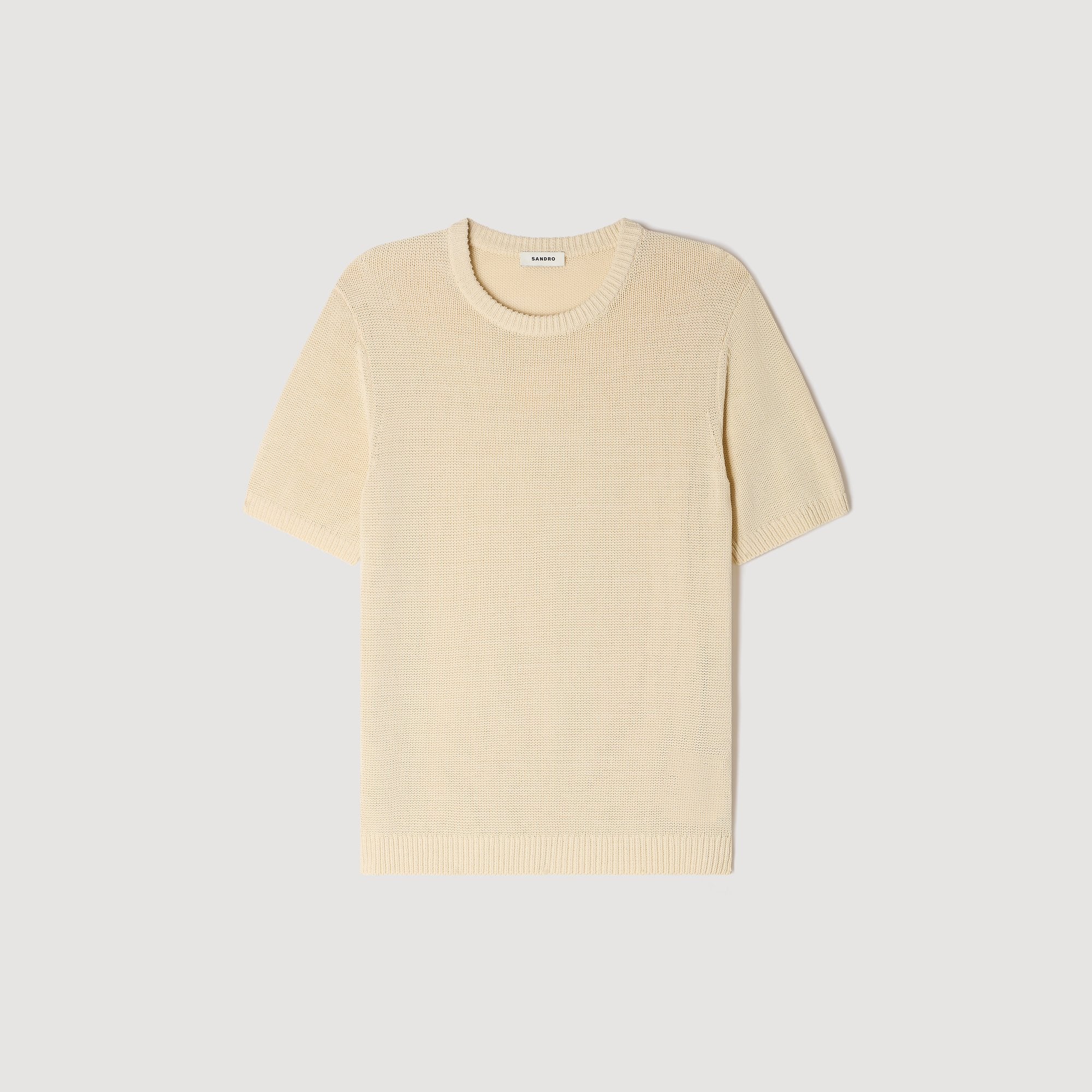 Cotton Knit Tee Fine Knit T-Shirt Butter Cream