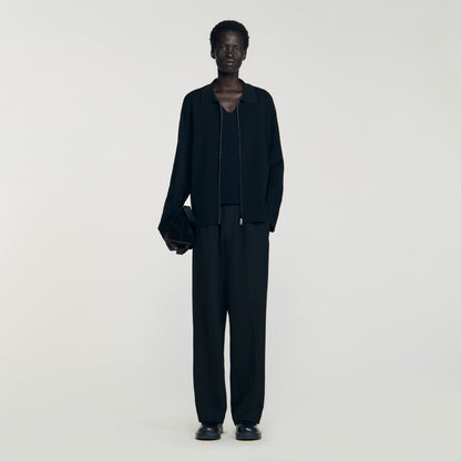 Zip Cardigan Zip-up cardigan Black