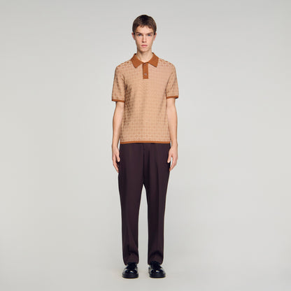 Square Cross Polo Shirt Camel
