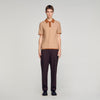 Square Cross Polo Shirt Camel