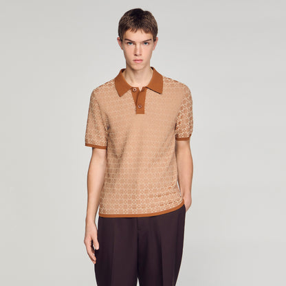 Square Cross Polo Shirt Camel