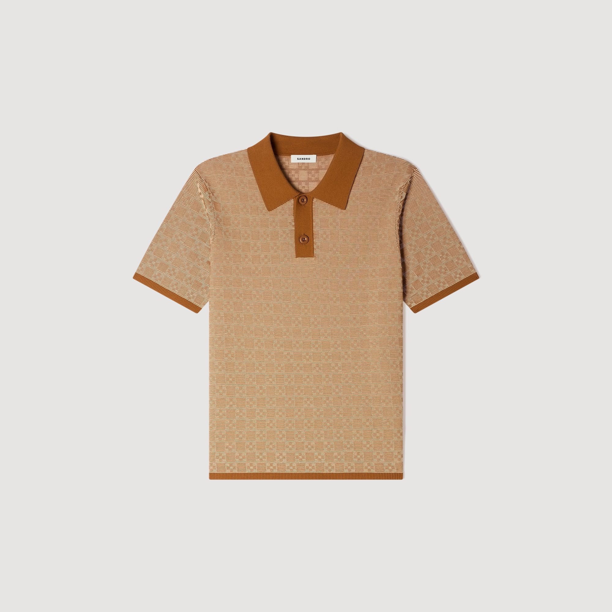 Square Cross Polo Shirt Camel