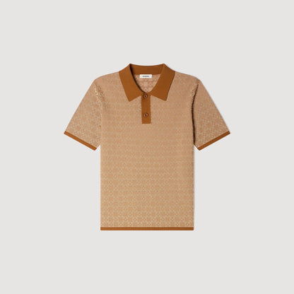 Square Cross Polo Shirt Camel