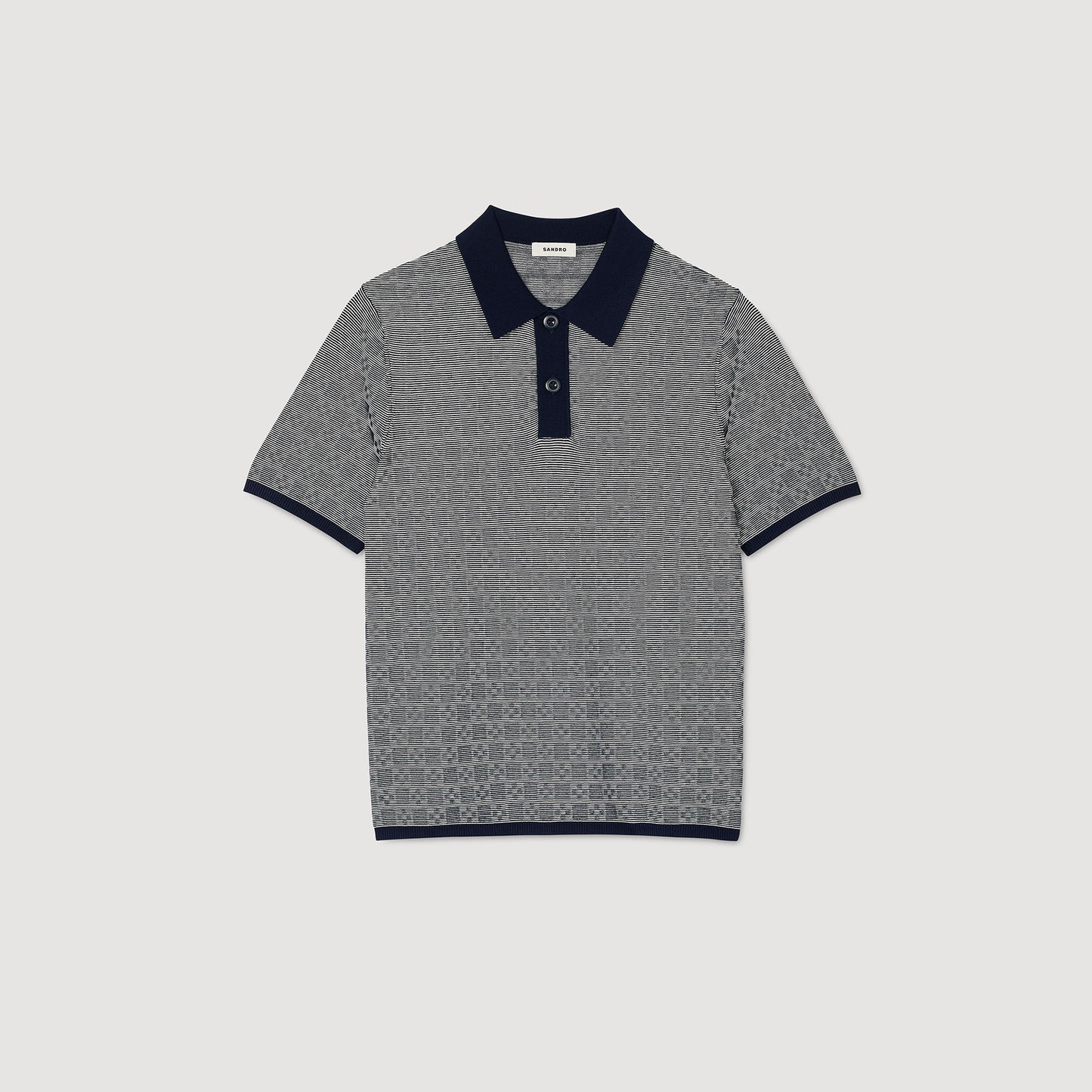  Cross Knit Polo Square Cross Polo Shirt Navy Blue