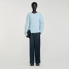 Honeycomb Pull Honeycomb Stitch Wool Jumper Sky Blue