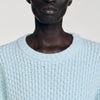 Honeycomb Pull Honeycomb Stitch Wool Jumper Sky Blue