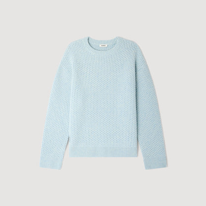 Honeycomb Pull Honeycomb Stitch Wool Jumper Sky Blue