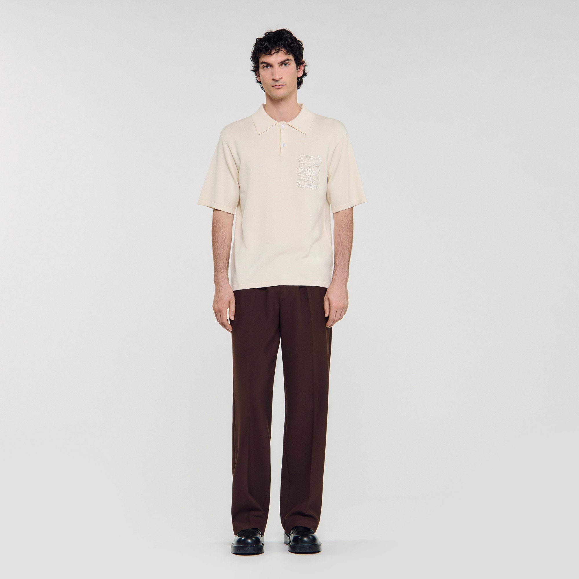 Big 4S Rope Polo Polo With Rope Embroidery Butter Cream