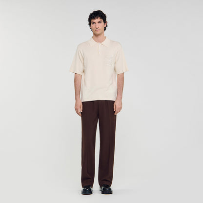 Big 4S Rope Polo Polo With Rope Embroidery Butter Cream